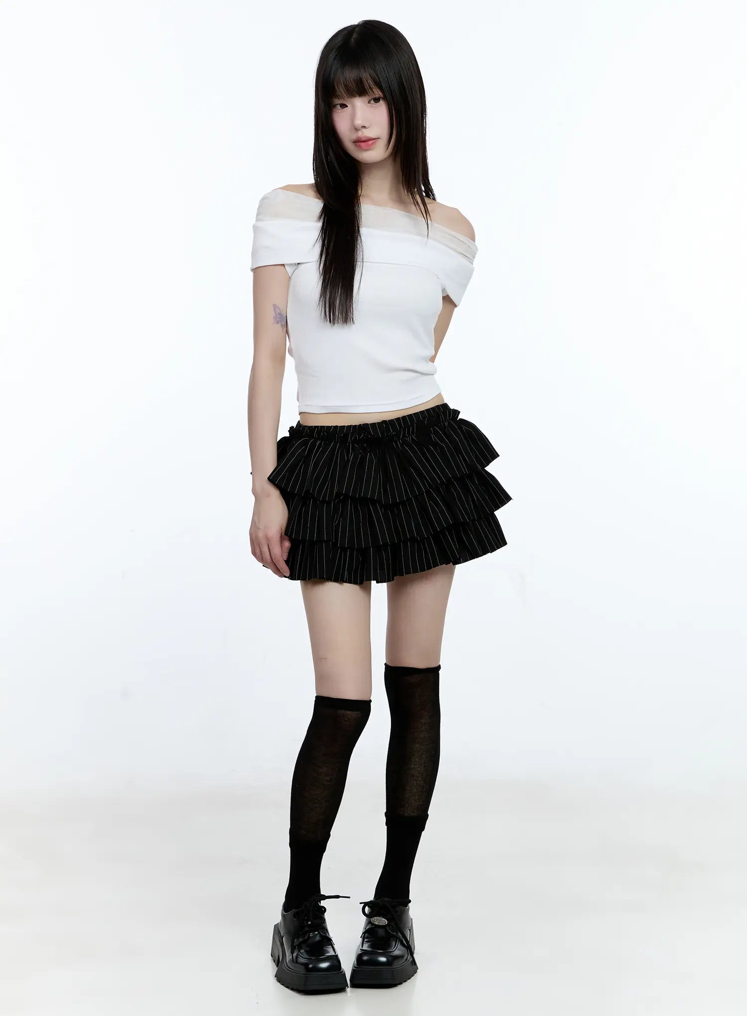 Tiered Stripe Mini Skirt CG507