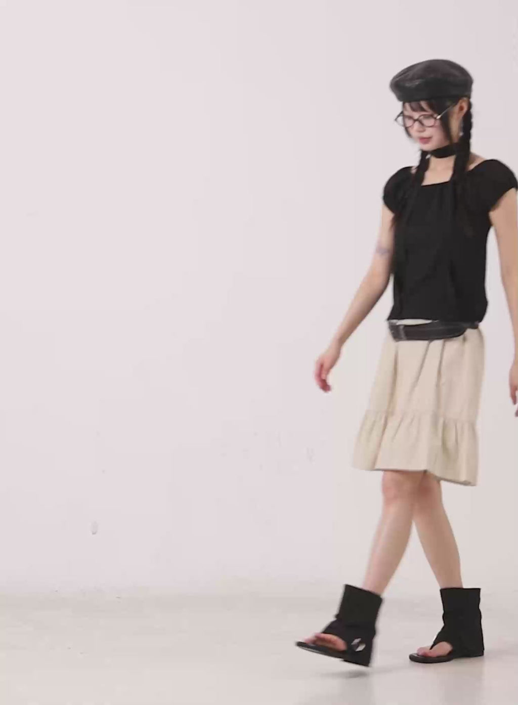 Cotton Tiered Midi Skirt CG507