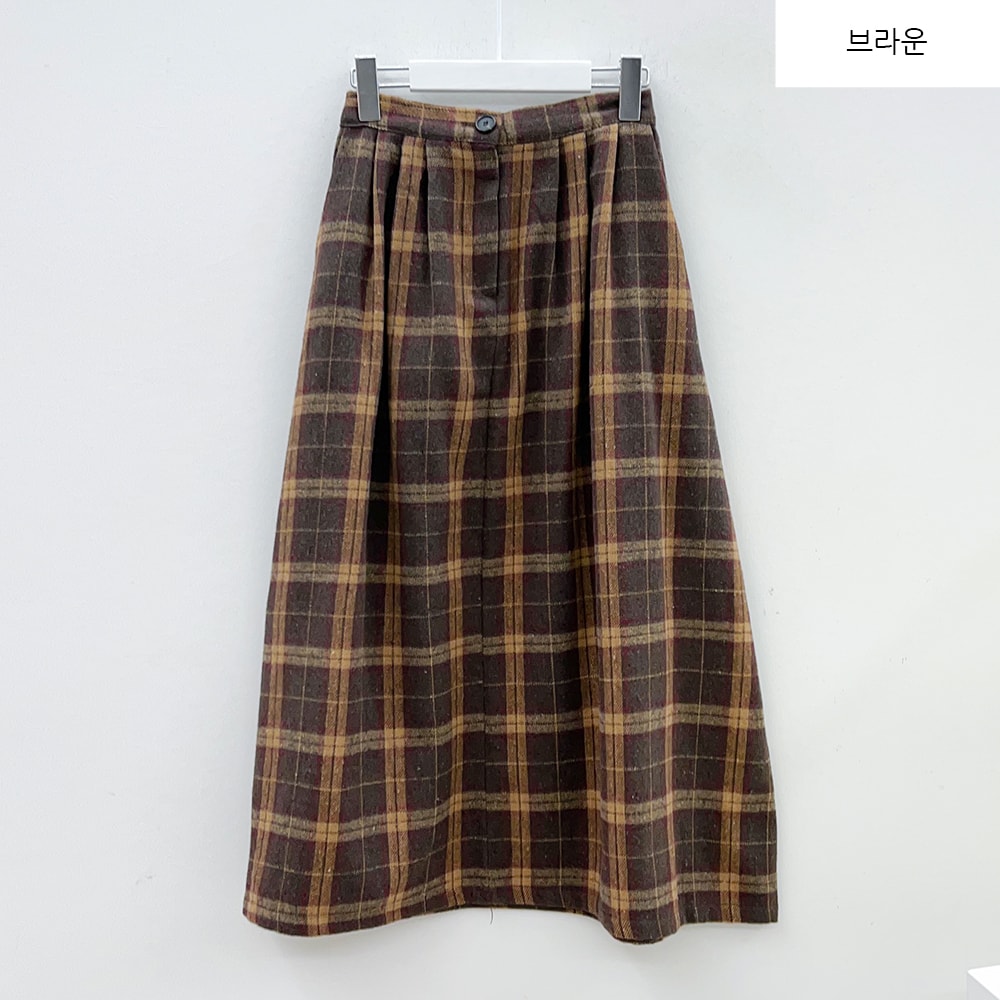 Check Pattern Maxi Skirt B1801