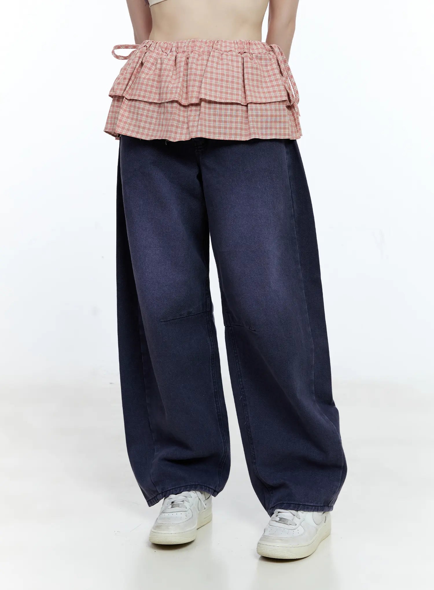 Plaid Layered Wrap Mini Skirt CG507